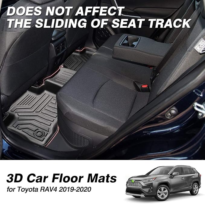 Powerty Floor Mats for 2019-2024 2025 Toyota RAV4 Accessories All Weather Floor - Image 2