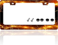 Yellow Red Thunder and Lightning License Plate Frame Fantasy Landscape License by TINALUIN