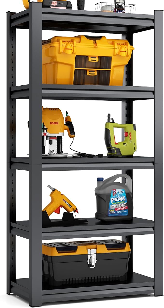 TOPKEY 5-Tier Utility Shelves Garage Storage Shelves, Heavy Duty Metal Storage by Topkey