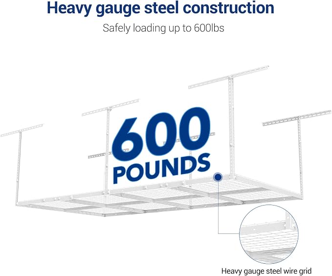 FLEXIMOUNTS 3x8 Overhead Garage Ceiling Storage Rack, Adjustable Garage - Image 3