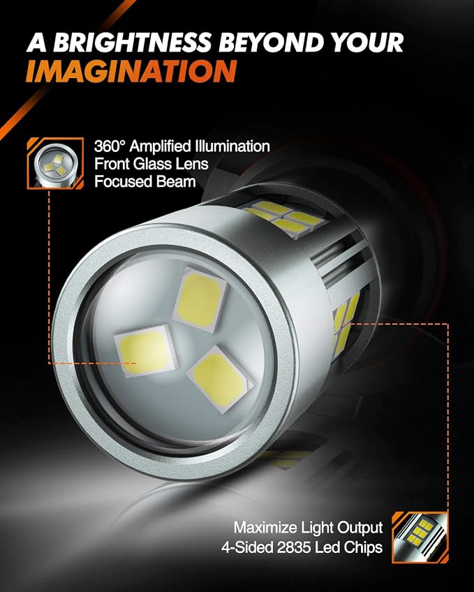 SEALIGHT H10/9145/9140 LED Fog Light Bulbs, 6000K Xenon White, 27 SMD Chips - Image 3