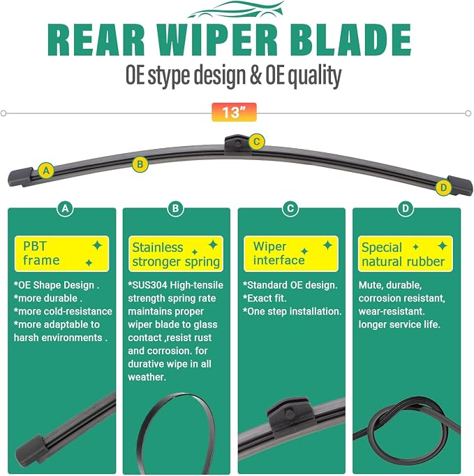 24" 20" 13" Windshield Wiper Blades Replacement - Image 4