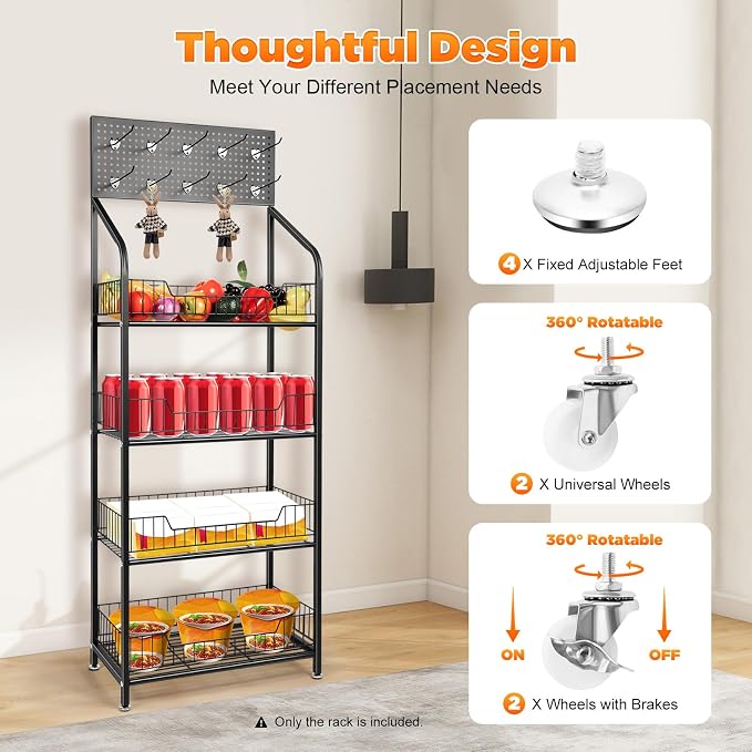 Retail Display Rack 4-Tier Market Merchandise Display Shelf - Image 6