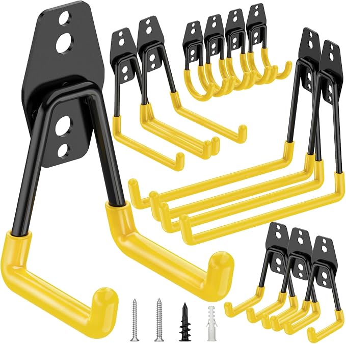TICONN 12 Pack Heavy Duty Garage Hooks, Steel Utility Wall Storage Hooks by TICONN