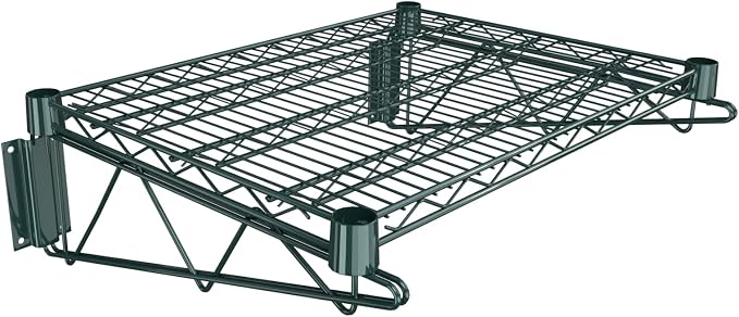 18" x 24" Green Epoxy Wire Wall Mount Shelf by Krollen+Industrial