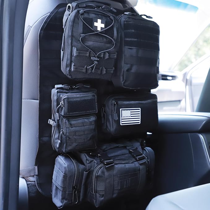 Universal Tactical Seat ​Back Organizer Vehicle Molle Panel Organizer Storage - Image 7