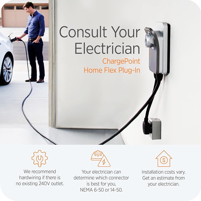 ChargePoint HomeFlex Level 2 EV Charger J1772, NEMA 14-50 Plug - Image 4