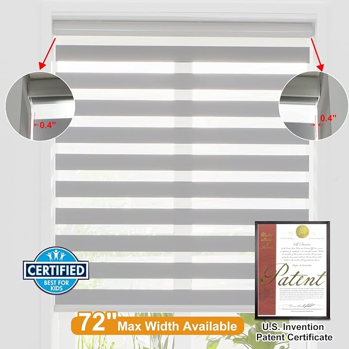 Persilux Cordless Zebra Blinds for Windows, Roller Shades for Windows Dual - Image 4