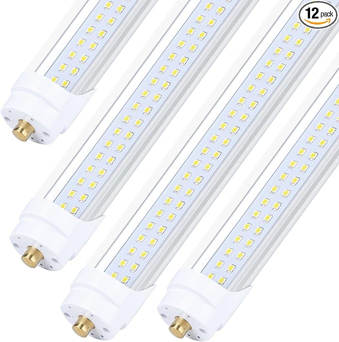 4-Pack, 8 Foot LED Bulbs, 100W 15000lm 6000K Cold White, Super Bright, T8 T10 by DOUYIDOUBEST-LEDLIGHTING