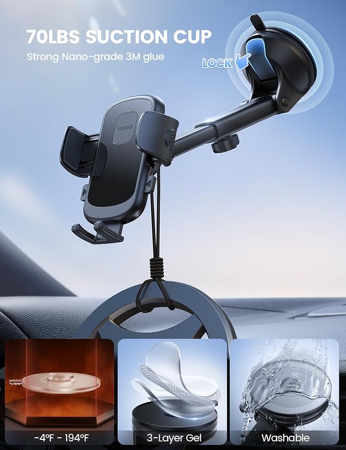 Lamicall Car Phone Holder Mount 360° Rotation Phone Holders - Image 3