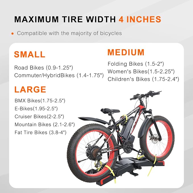 2 E-Bike Foldable Hitch Mount Bike Rack - Image 5