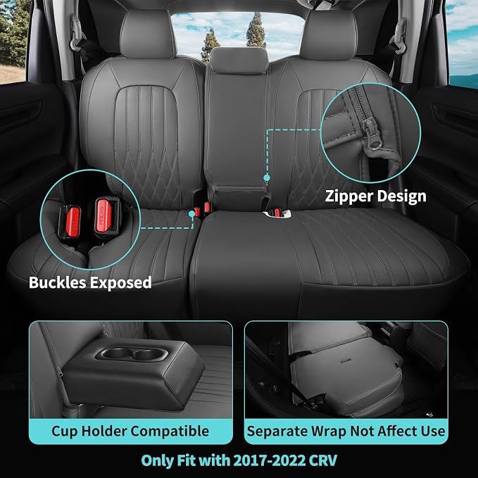Seat Covers for Honda CRV 2017-2022 EX/EXL/LX/Sport/Touring/Special Edition - Image 4