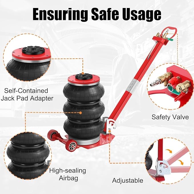 Air Jack, Heavy Duty 3 Ton/6600 lbs Air Bag Jack-3-Ply Pneumatic Lift up to - Image 4
