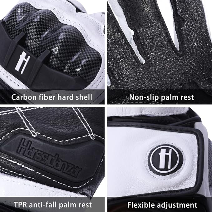 Harssidanzar Leather Motorcycle Gloves - Image 2