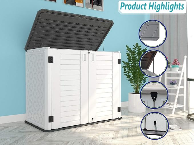 HOMSPARK Storage Shed Weather Resistance, 26 Cu.ft Capacity Horizontal Storage - Image 4