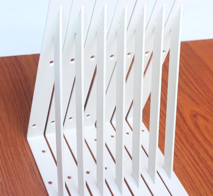 8 Pack L12 x H 8" White Heavy Duty Shelf Brackets - Image 5