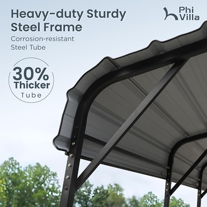 PHI VILLA 35 x 14 ft Heavy Duty Metal Carport - Image 4