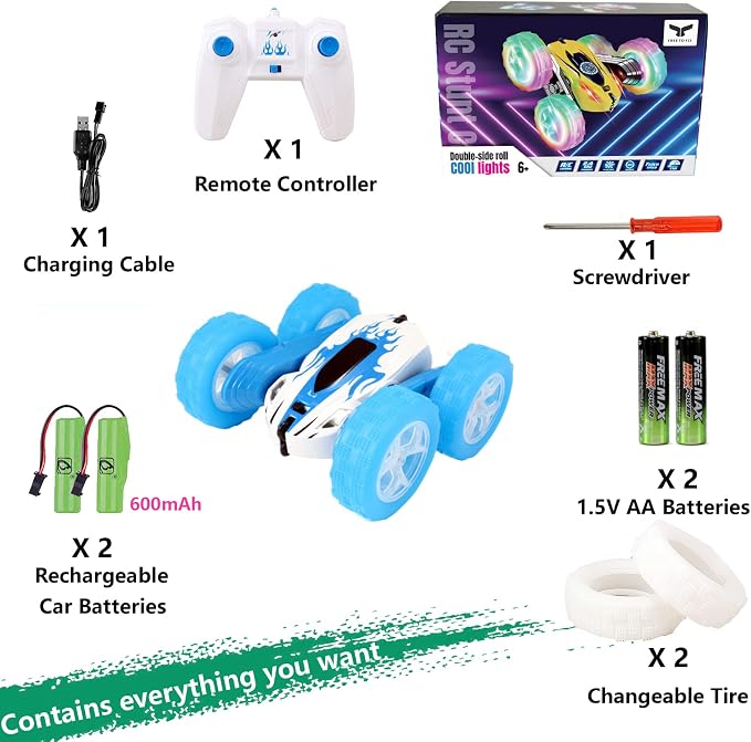 FREE TO FLY Remote Control Car For Boys: Kids RC Stunt Cars Toy - Image 7