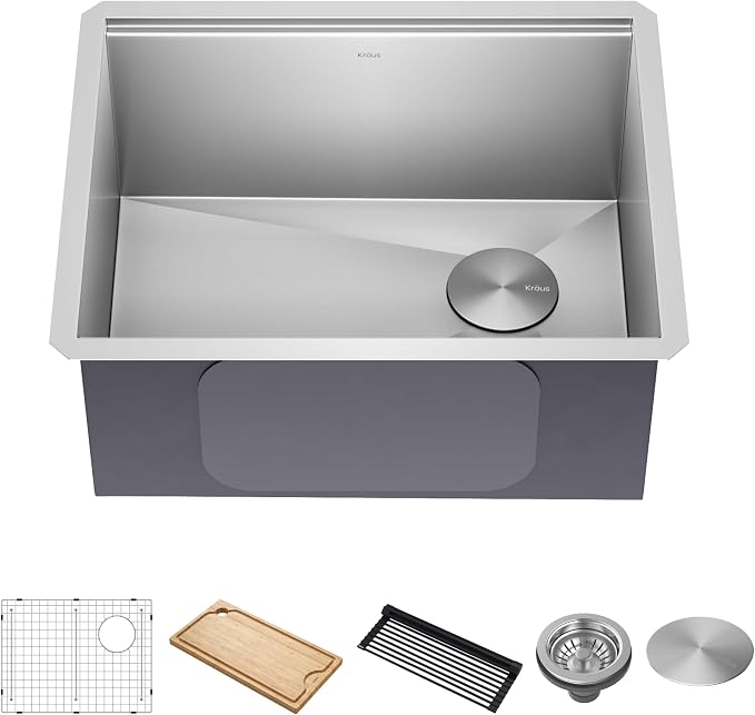 KRAUS Kore 23-Inch Undermount Workstation 16 Gauge Single Bowl Stainless Steel by KRAUS