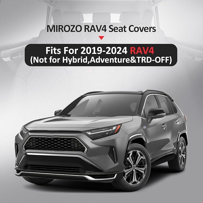 MIROZO Seat Covers for Rav4 Non-Hybrid, Faux Leather Car Seat Covers Compatible - Image 7
