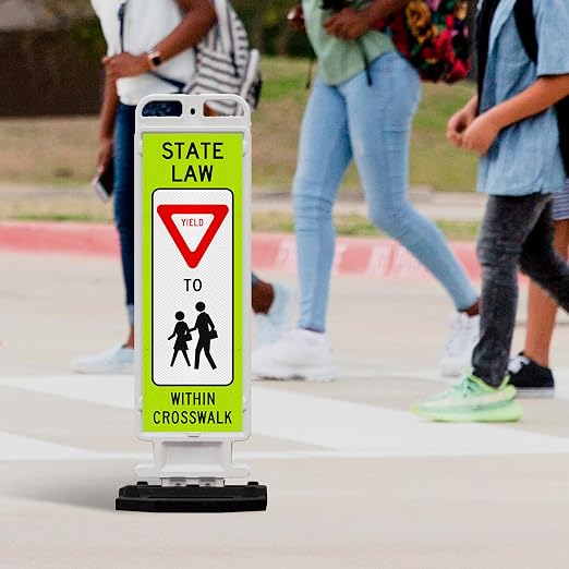 State Law Yield for Pedestrian in Crosswalk R1-6a MUTCD Sign, Double Sided 3M - Image 2