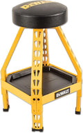 DEWALT Heavy-Duty Metal Stool for Garage and Shop, 360 Swivel Seat, Storage Tray by DEWALT