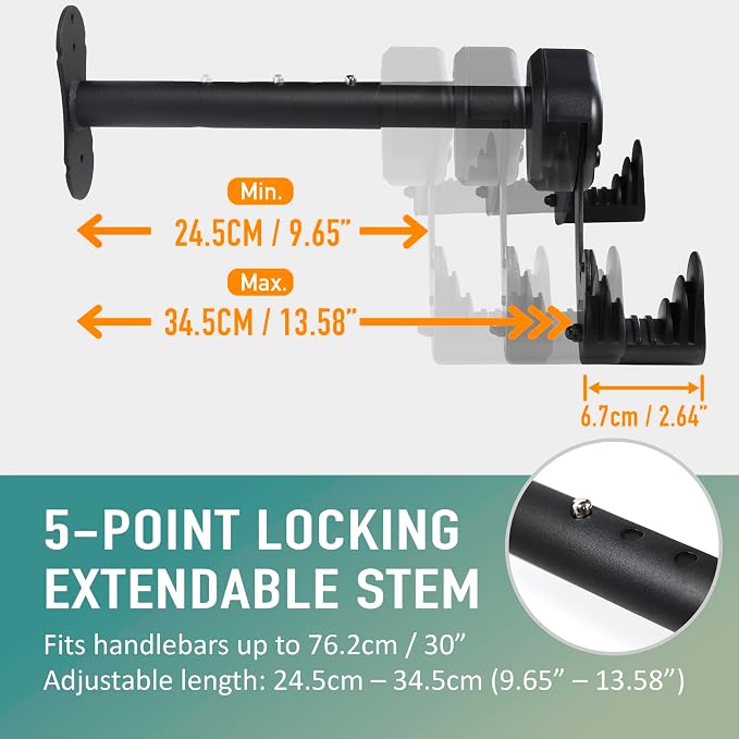 Buffalo Bike Wall Mount Rack – Adjustable Horizontal Indoor Hanger - Image 3