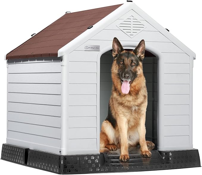 LEMBERI Durable Waterproof Plastic Dog House by LEMBERIHOME