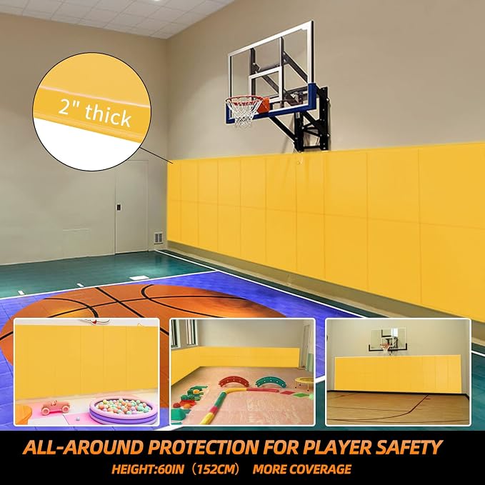 PROGOAL 2"/4" Thick Foam Protection Wall Pad，Gym Basketball-Court - Image 4