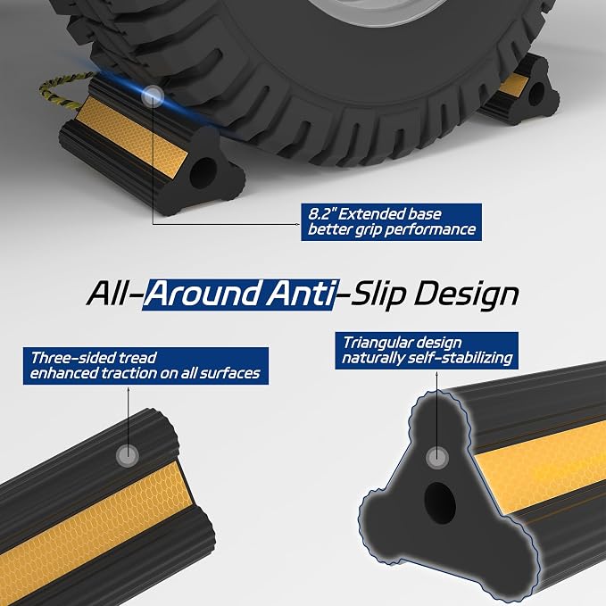Heavy Duty Rubber Wheel Chock, Non-Slip Tire Stopper - Image 4