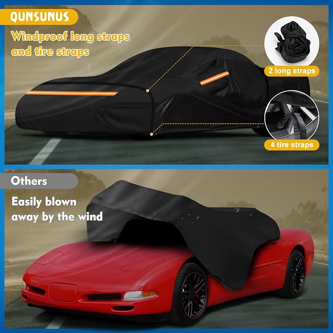 QUNSUNUS 6 Layer Car Cover for C5 Corvette 1996-2004 Waterproof All Weather - Image 4