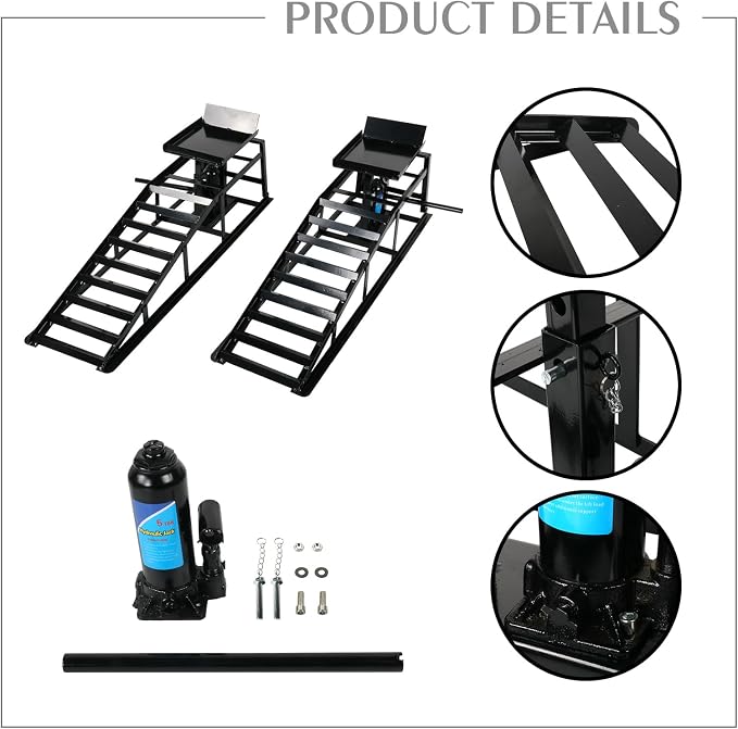5 Ton 2 Pack Hydraulic Car Ramp Elevator 10000 Lbs - Image 2