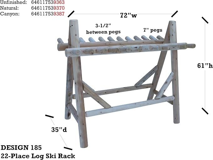 22-Place Freestanding Ski Log Racks, Pole Ski Holders, Garage Racks - Image 5