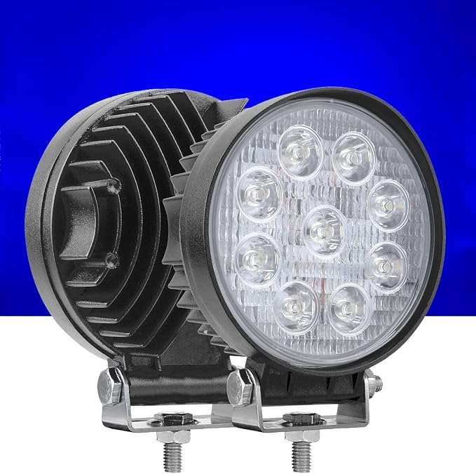 AUXMOTEC 27W Spot Blue Round Work LED Light Fog Offroad Off Road Lights Driving by AUXMOTEC