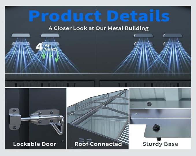 20x13 Metal Shed, Metal Garage Building - Image 4
