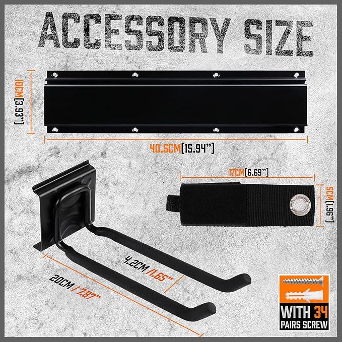 HORUSDY 64-Inch Heavy Duty Garage Organization Rack, 4 Packs Rails and 9 - Image 4