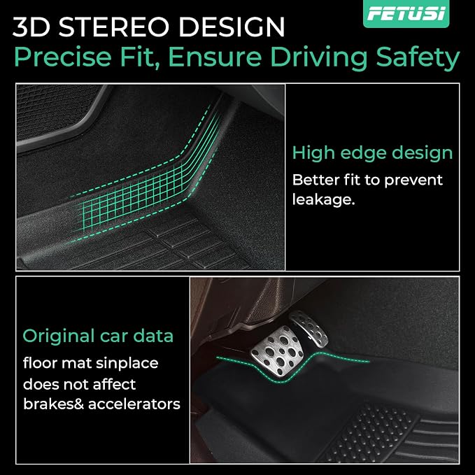 Floor Mats Fit for Toyota Tacoma 2024 2025 Double Cab, All Weather Floor Liner - Image 3