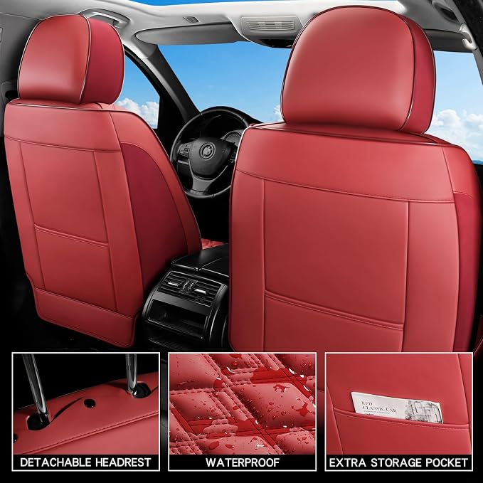 Car Seat Covers Full Set, Leather Seat Covers - Image 7