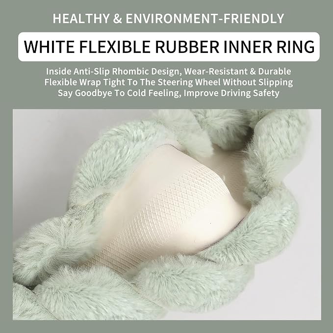 Luxury Fluffy Winter Car Steering Wheel Cover - Image 5