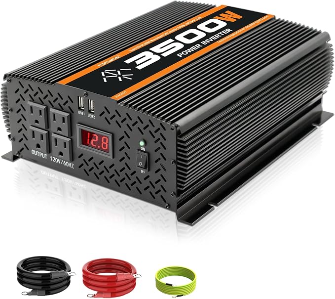 3500 Watt 12v Power Inverter for Vehicles car Truck RV Solar, dc 12v to 110v ac by TVNIKDPOWERINVERTER