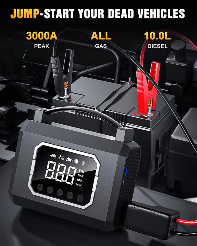 Jump Starter 3000A, Car Battery Jumper Starter Portable - Image 2