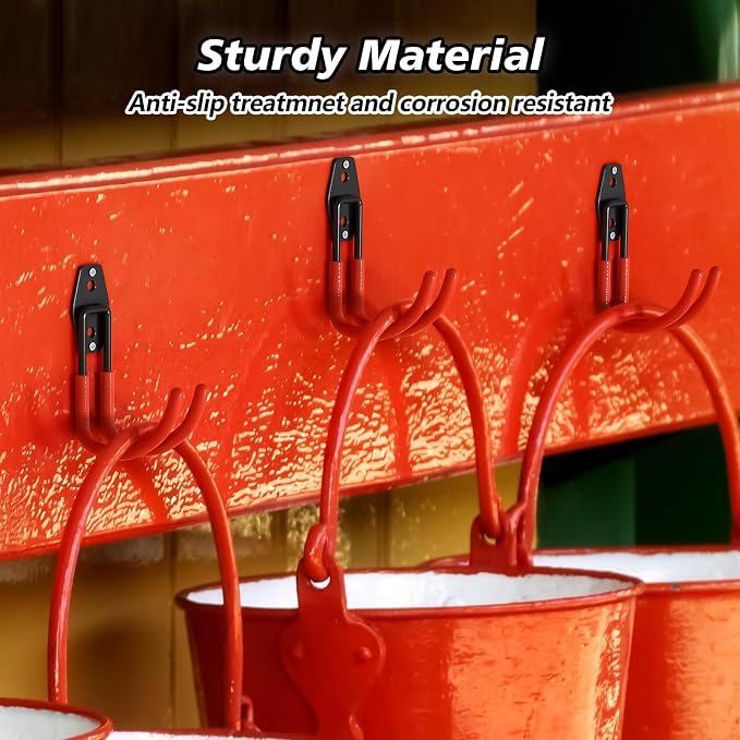 4 Pack 5.5x4.1 inch J Heavy Duty Garage Hooks, Solid Steel Wall Mount Hangers - Image 4
