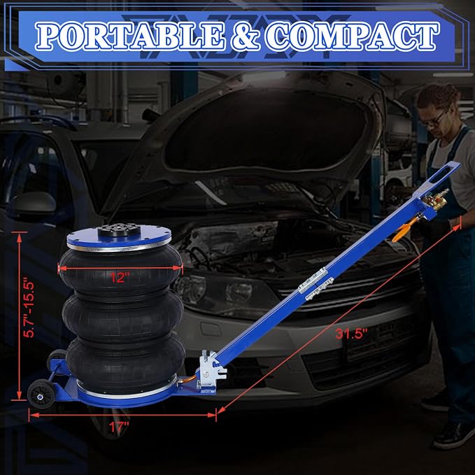 5T Triple Bag Air Jack 11000lbs Pneumatic Jack 3s Fast Lift Up 16in Airbag Jack - Image 7