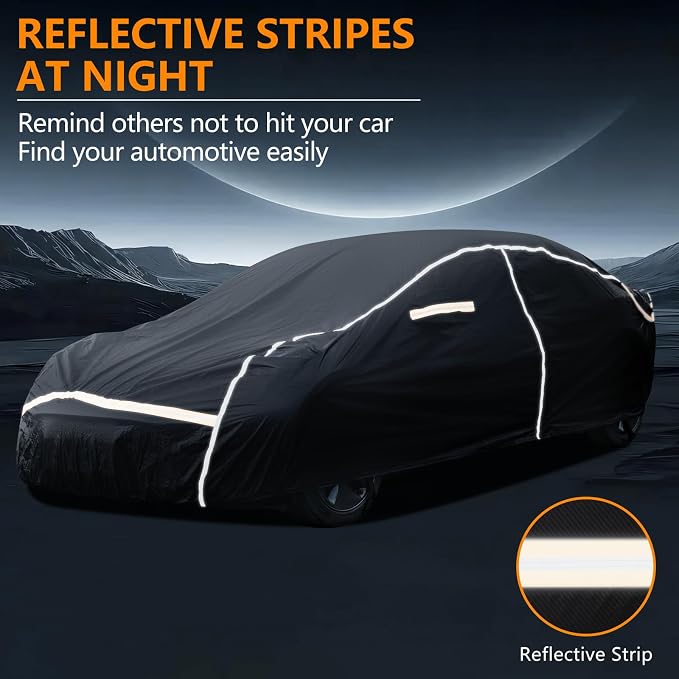 Car Covers for Automobiles, 6 Layers Car Cover Waterproof All Weather, Full - Image 3