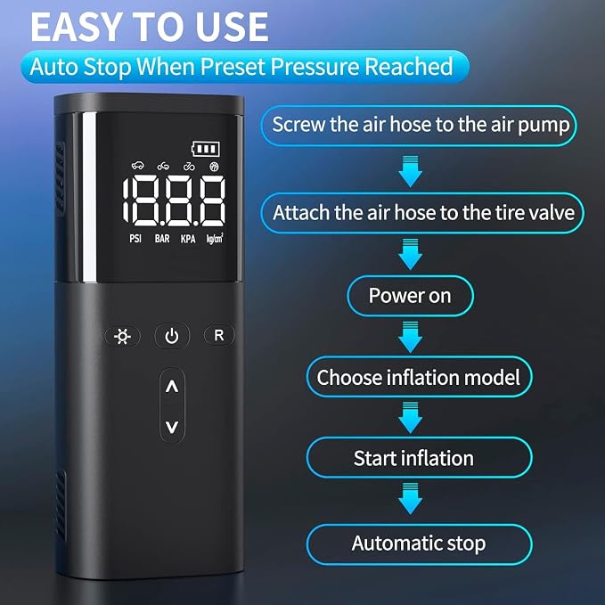 Tire Inflator Portable Air Compressor, Air Pump - Image 5