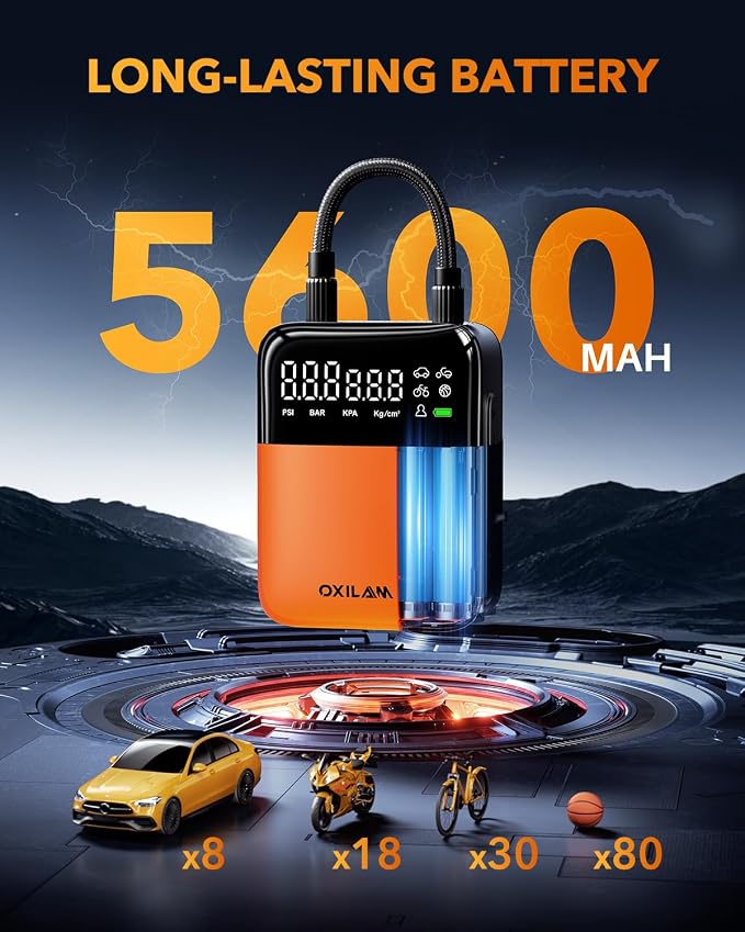 OXILAM C1 Tire Inflator Portable Air Compressor - Image 3