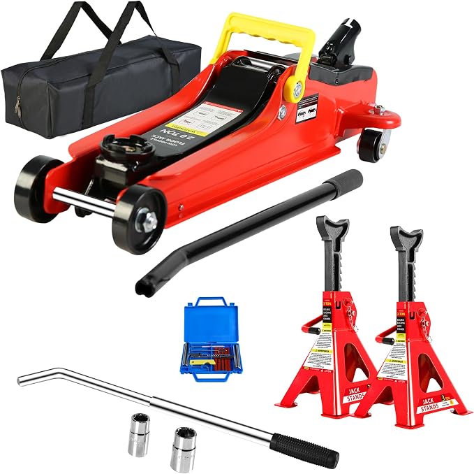 5 Piece Car Truck Floor Jack Service, Hydraulic Trolley Floor Jack & Jack by Unknown
