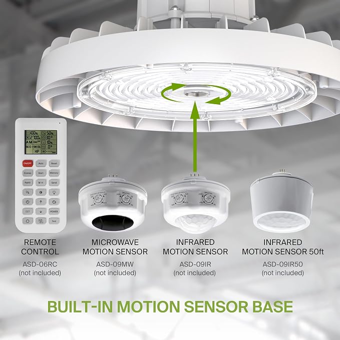 ASD LED High Bay UFO Light Fixture, Commercial Shop Lighting | 3CCT, IP69K - Image 8