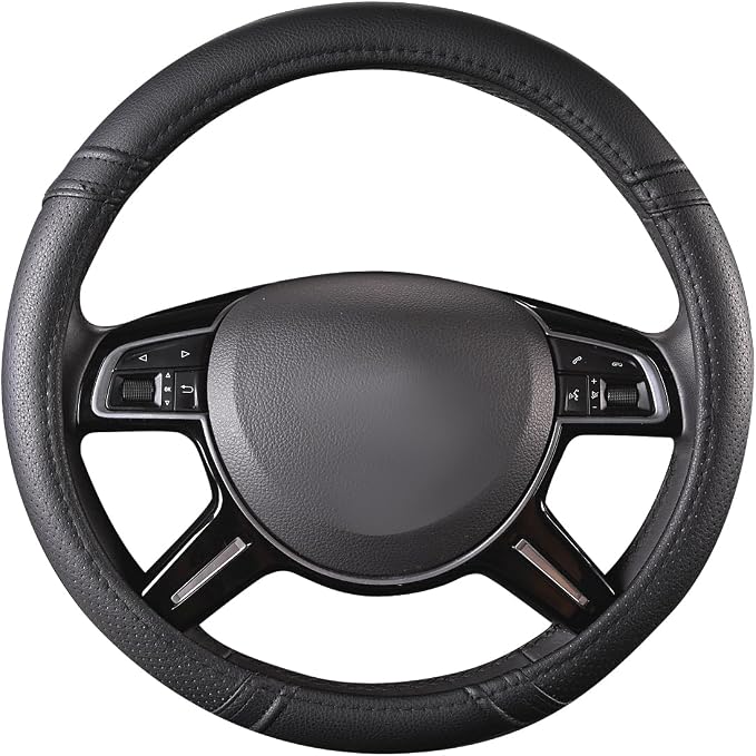 Car Pass Classical Leather Automotive Universal Steering Wheel Covers, - Image 2