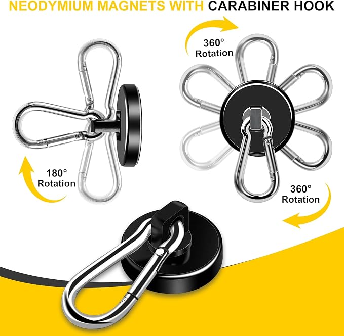 DIYMAG Black Magnetic Hooks, 110LBS Strong Heavy Duty Neodymium Magnet Hooks - Image 5